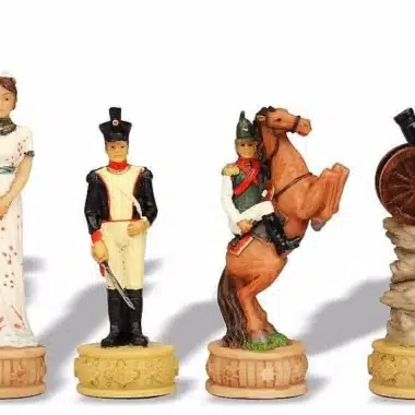 Schachspiel aus Harz "Napoleon I. und Alexander I." (Russland-Kampagne)