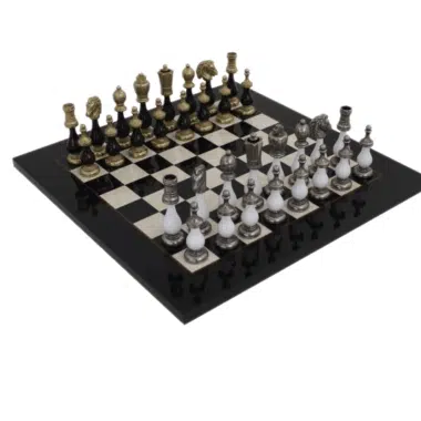 Set Zweifarbiges Schachspiel V Schachbrett aus Ahornholz