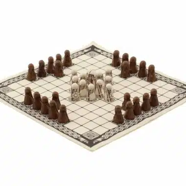 Wikingerspiel - Hnefatafl - Spielsteine aus Harz & Spielfläche aus Leinen