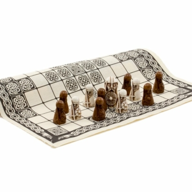 Wikingerspiel - Hnefatafl - Spielsteine aus Harz & Spielfläche aus Leinen