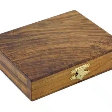 Damespiel in einer Schachtel aus Sheeshamholz und Buchsbaumholz