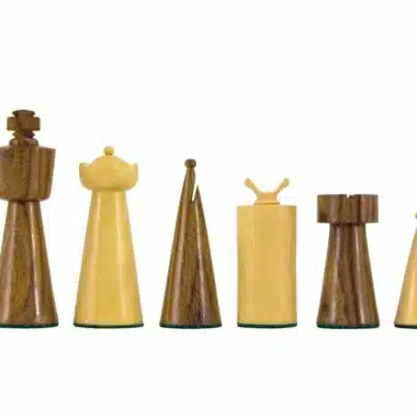 Art-Deco-Schachspiel aus Sheeshamholz und Buchsbaumholz