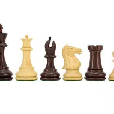 Staunton Schachspiel aus Buchsbaumholz und Rosenholz Sentinel Serie