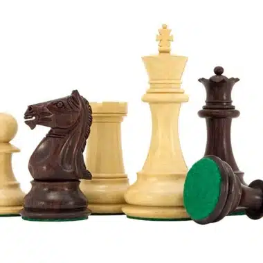 Staunton Schachspiel aus Buchsbaumholz und Rosenholz Sentinel Serie