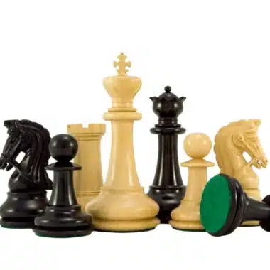Schachspiel de Luxe Monarch-Serie aus Ebenholz und Buchsbaumholz