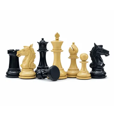 Schachspiel Serie Columbus aus Ebenholz und Buchsbaumholz