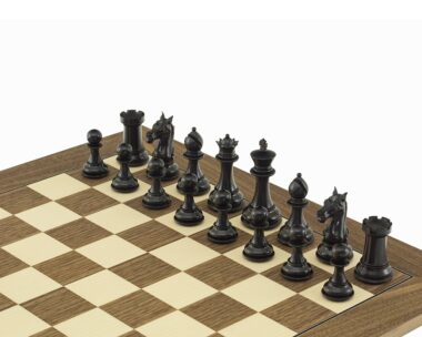 Schachspiel Columbus-Serie aus Ebenholz und Buchsbaumholz