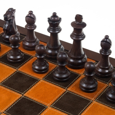 Modica-Schachspiel aus Rosenholz und Buchsbaumholz