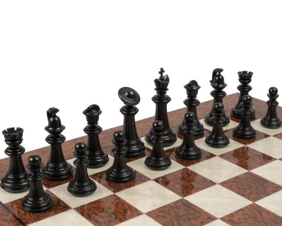 Schachspiel Staunton Griechische Serie aus Ebenholz und Buchsbaumholz