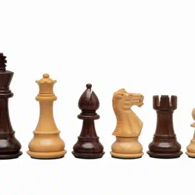 Klassisches Staunton-Schachspiel aus Rosen- und Buchsbaumholz