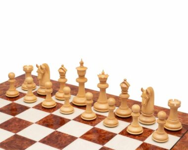Blackburne de Luxe Schachspiel aus Padouk- und Buchsbaumholz