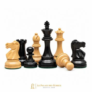 Englisches Schachspiel aus Buchsbaumholz und ebonisiertem Buchsbaumholz