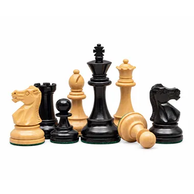 Englisches Schachspiel aus Buchsbaumholz und ebonisiertem Buchsbaumholz