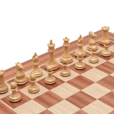 Staunton Sovereign Chess Set - Schachbrett aus Mahagoni- und Birkenholz & Figuren aus entbonisiertem Buchsbaumholz