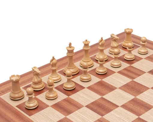 Staunton Sovereign Chess Set - Schachbrett aus Mahagoni- und Birkenholz & Figuren aus entbonisiertem Buchsbaumholz