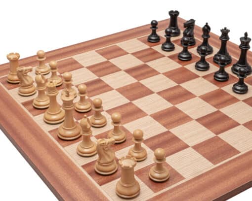 Staunton Sovereign Chess Set - Schachbrett aus Mahagoni- und Birkenholz & Figuren aus entbonisiertem Buchsbaumholz
