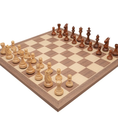 Schachspiel Trapani - Schachbrett aus Ahorn- und Walnussholz & Figuren aus Akazien- und Buchsbaumholz