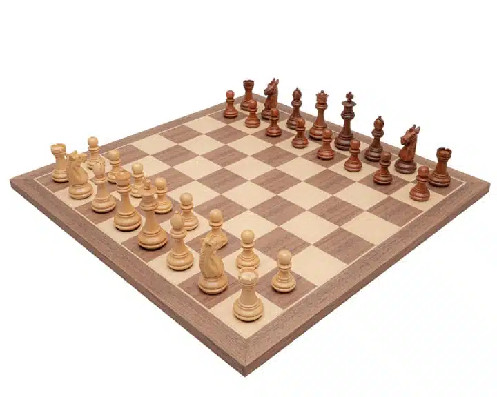 Schachspiel Trapani - Schachbrett aus Ahorn- und Walnussholz & Figuren aus Akazien- und Buchsbaumholz