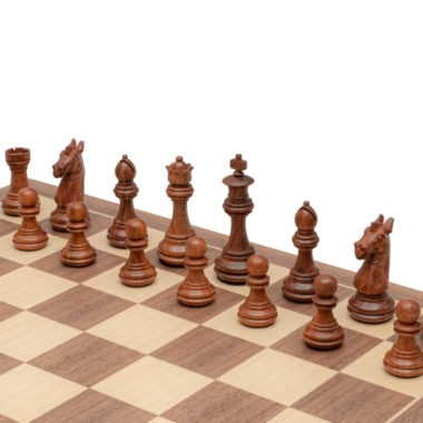 Schachspiel Trapani - Schachbrett aus Ahorn- und Walnussholz & Figuren aus Akazien- und Buchsbaumholz