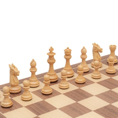 Schachspiel Trapani - Schachbrett aus Ahorn- und Walnussholz & Figuren aus Akazien- und Buchsbaumholz