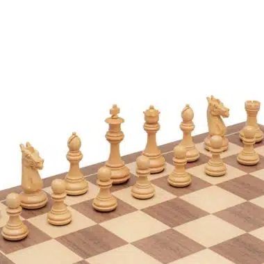 Schachspiel Trapani - Schachbrett aus Ahorn- und Walnussholz & Figuren aus Akazien- und Buchsbaumholz