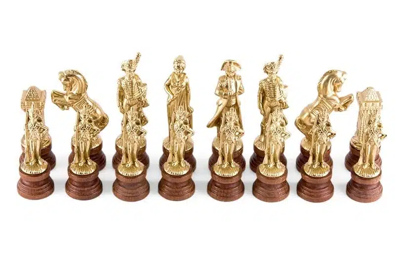Figurinen Schachfiguren Napoleon und Schachbrett Schwarz mit Aufbewahrung – Bild 2