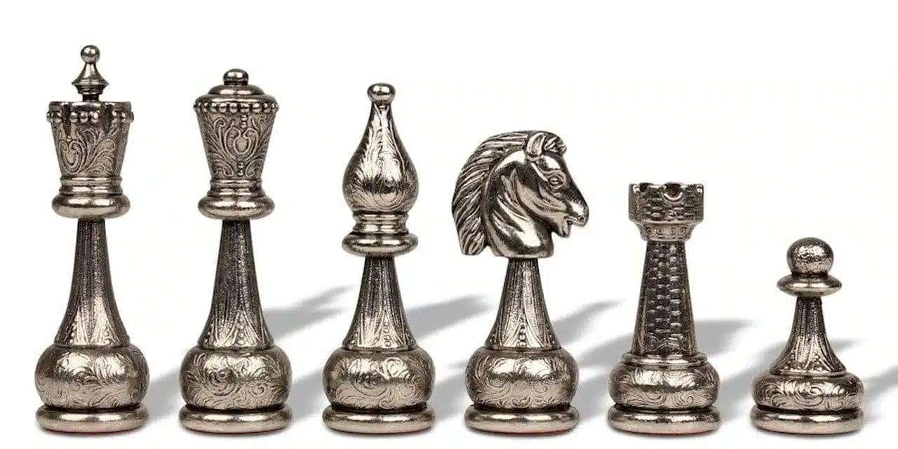 Flowered Chess Set - Schachbrett - Backgammon und Damespiel aus Kunstleder mit Aufbewahrung & Schachfiguren aus Metall – Bild 7