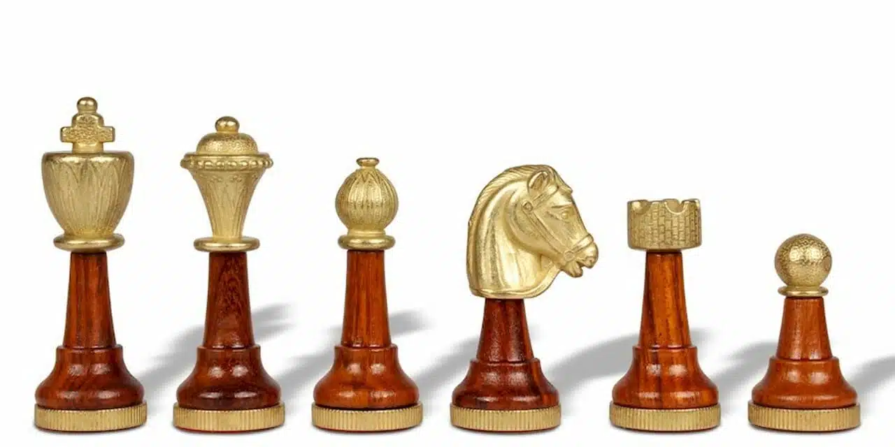 Klassisches Schachspiel - Schachbrett aus Erlenholz und Wurzelholz mit Schublade & Figuren aus Metall und Holz – Bild 10