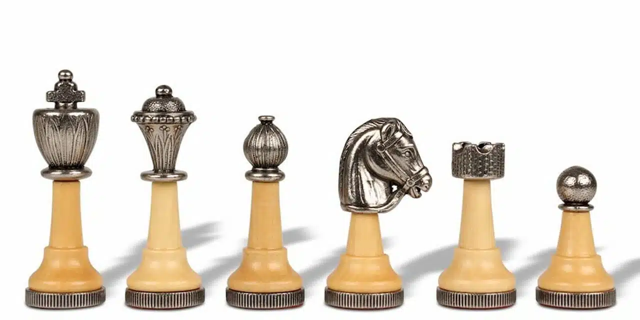 Klassisches Schachspiel - Schachbrett aus Erlenholz und Wurzelholz mit Schublade & Figuren aus Metall und Holz – Bild 11