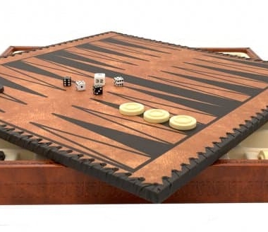 Ägyptisches Schachspiel - Schachbrett - Backgammon und Damespiel aus Kunstleder & Metallteilen