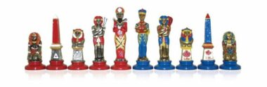 Ägyptisches Schachspiel - Schachbrett - Backgammon und Damespiel aus Kunstleder & Metallteilen