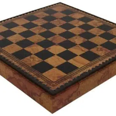 Schachspiel Römer gegen Barbaren - Schachbrett - Backgammon und Damespiel aus Kunstleder mit Aufbewahrung & Metallteilen