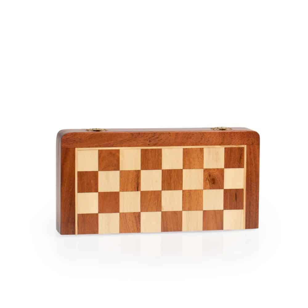 Magnetisches Reise-Schach- und Dame-Spiel - Schachbrett aus Holz & Schach- und Damefiguren aus Holz – Bild 14