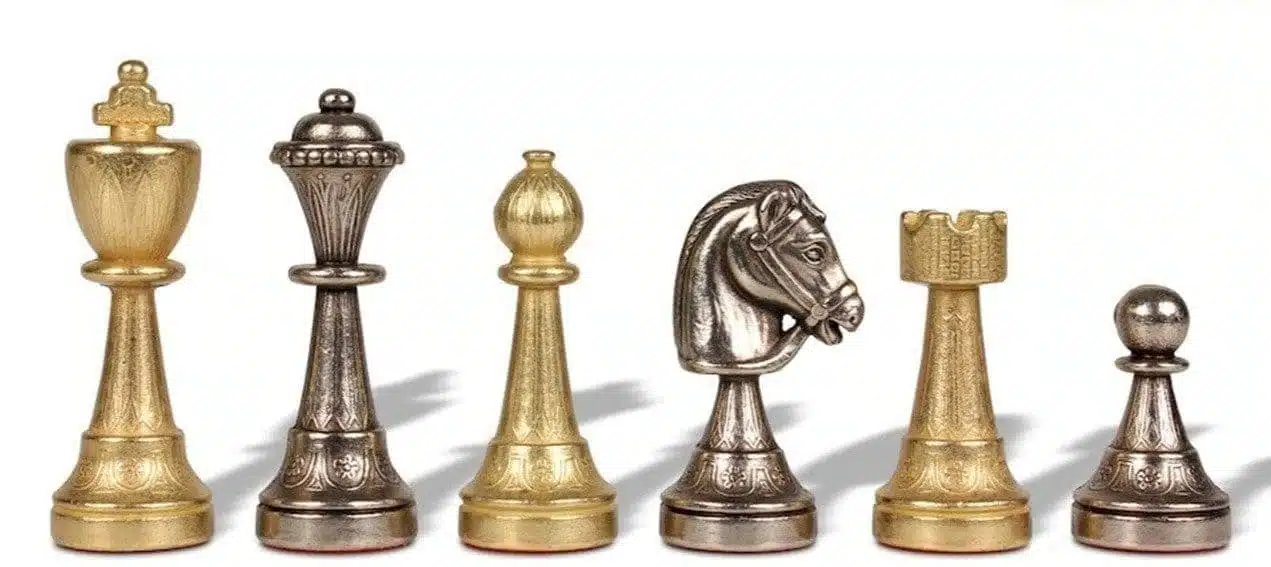 Staunton Schachspiel - Schachbrett aus Wurzelholz und Ulmenholz mit Schublade & Metallfiguren – Bild 10