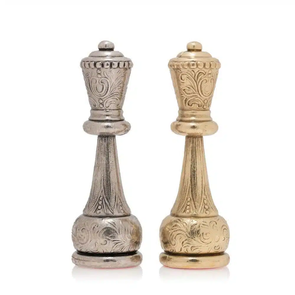 Flowered Chess Set - Schachbrett - Backgammon und Damespiel aus Kunstleder mit Aufbewahrung & Schachfiguren aus Metall – Bild 10