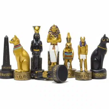 Alternative view of Schachspiel Alte Ägypten aus Harz & Schachbrett aus Kunstleder mit Aufbewahrungsfach