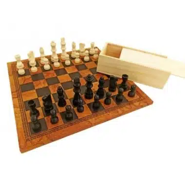 Set Novice Holzschachspiel mit Aufbewahrungskoffer