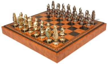 Moncada-Schachspiel - Schachbrett - Backgammon und Damespiel aus Kunstleder & Metallteile