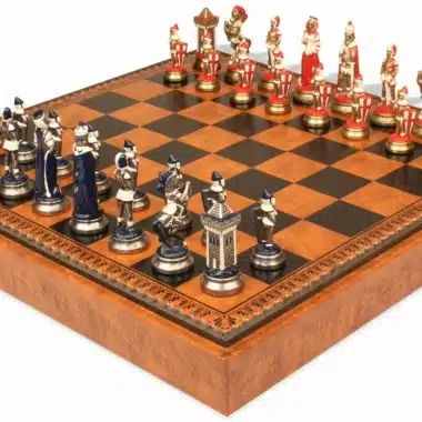 Mary Stuart Schachspiel - Schachbrett - Backgammon und Damespiel aus Kunstleder & Metallteile