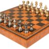 Schachspiel Großes persisches Set - Schachbrett - Backgammon und Damespiel aus Kunstleder & massiven Messingteilen