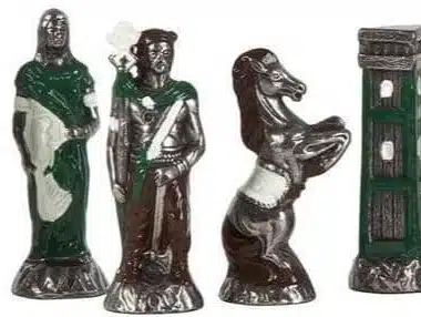 Schachspiel Römer gegen Barbaren - Schachbrett - Backgammon und Dame aus Kunstleder mit Aufbewahrung & Metallteilen – Bild 7