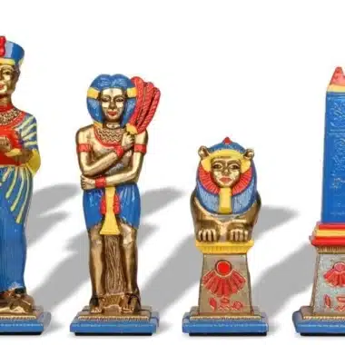 Ägyptisches Schachspiel - Schachbrett, Backgammon und Damespiel aus Kunstleder & Metallteilen – Bild 6