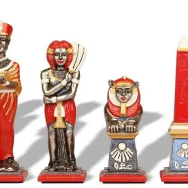 Ägyptisches Schachspiel - Schachbrett, Backgammon und Damespiel aus Kunstleder & Metallteilen – Bild 7