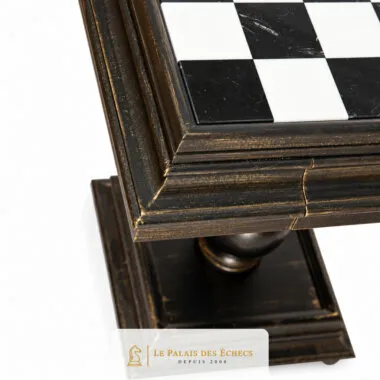 Staunton XL Fantasieschachspiel - Schachbrett aus Holz und Alabaster & Figuren aus Holz und massivem Messing