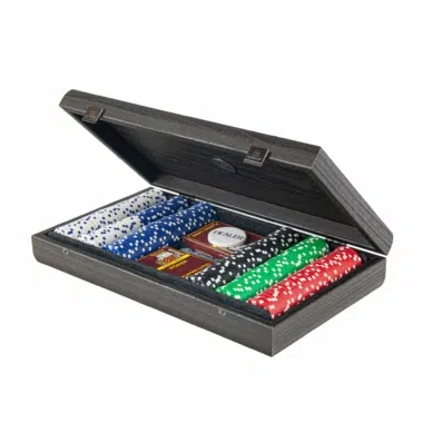 Alternative view of Pokerset - Schwarze Holzschatulle mit schwarzem Kunstlederdeckel