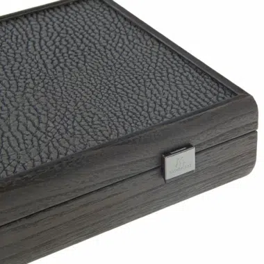 Pokerset - Schwarze Holzschatulle mit schwarzem Kunstlederdeckel – Bild 5
