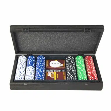 Pokerset - Schwarzes Holzkästchen