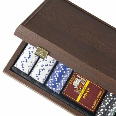 Pokerset - Koffer aus dunklem Walnussholz – Bild 4
