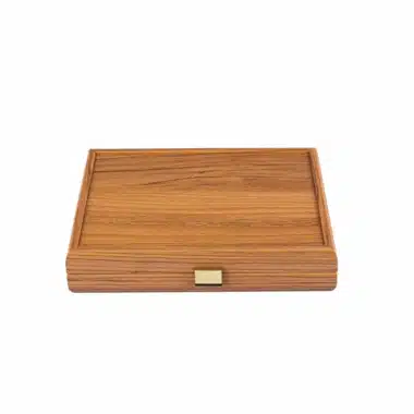 Domino-Set mit Holzkasten aus Walnussholz