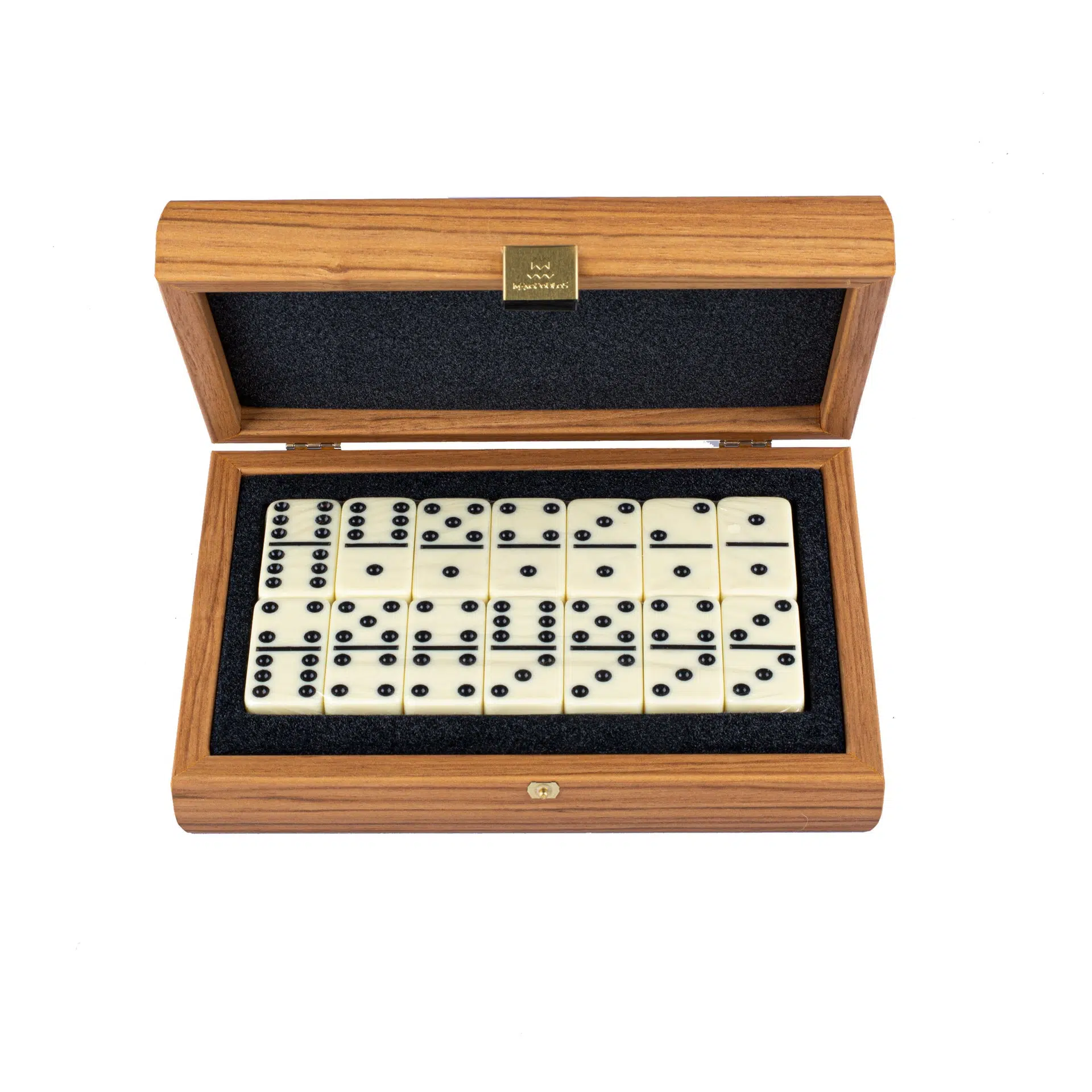 Domino-Set mit Holzkasten aus Walnussholz – Bild 2